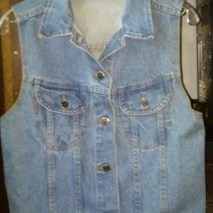 VINTAGE BLUE Women’s Denim Vest SZ M